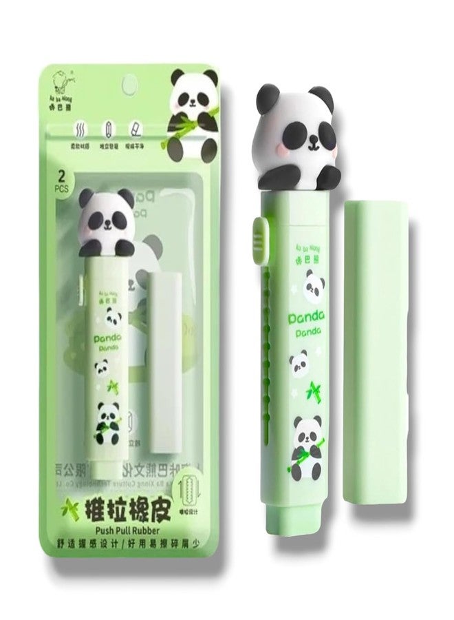 SWOPPERRY Eraser for Kids - Capybara Cutter Shaped Eraser Set | Fancy Rubber Erasers, Kawaii Stationery Set for School | Birthday Return Gift for Kids - Pack of 2 (Panda) - Image 1